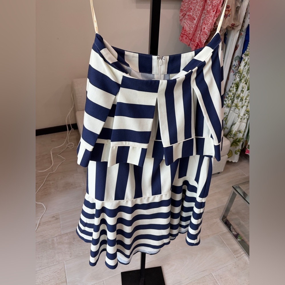 Farm Rio: Blue Mixed Stripes Midi Skirt - Picture 8 of 10